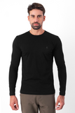 Camiseta Manga Longa · Preto Essência – Algodão Egípcio