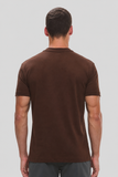 Camiseta Raiz Gola Média · Marrom – Algodão Egípcio