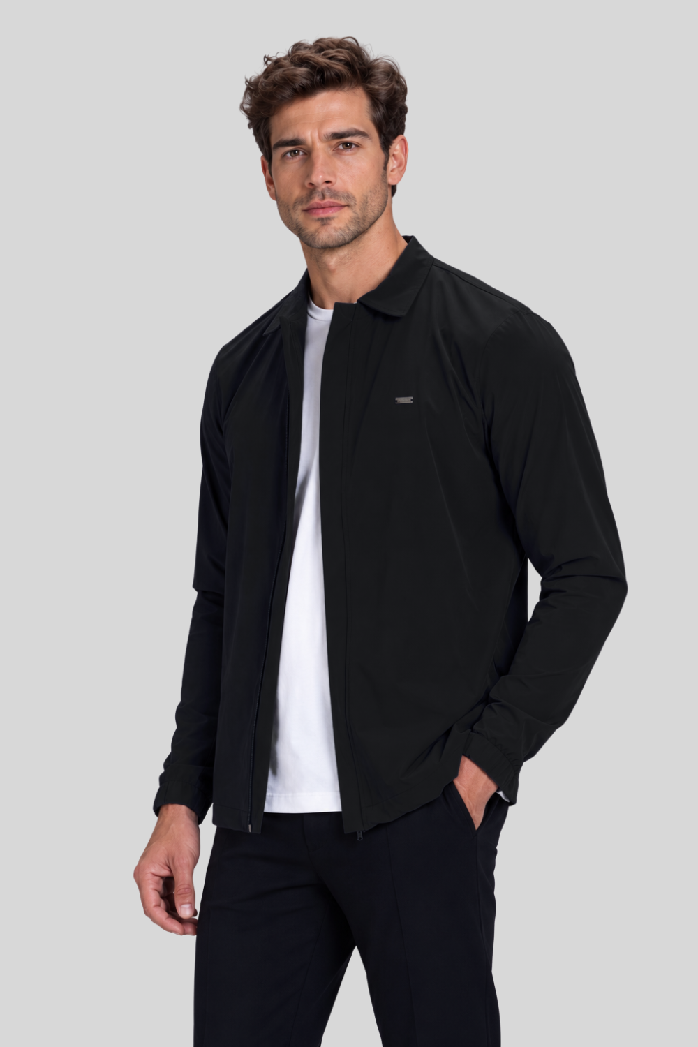 Jaqueta Urban preta com caimento de alfaiataria - Origgo