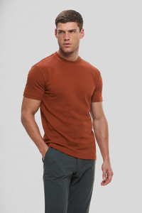 Camiseta Raiz Gola Média jatobá em algodão egípcio - Origgo