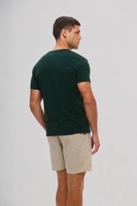 Camiseta Origem lisa verde floresta em algodão egípcio - Origgo
