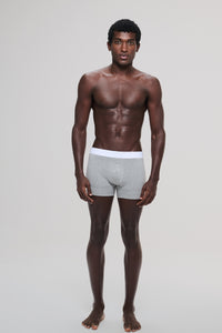 Cueca boxer cinza bruma em algodão egípcio - Origgo