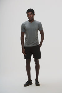 Camiseta Origem Gola V · Cinza Raiz – Algodão Egípcio