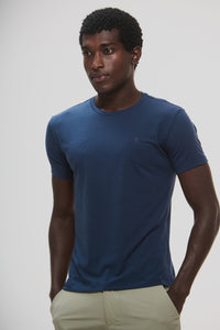 Camiseta Origem · Azul Horizonte – Algodão Egípcio