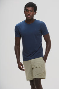 Camiseta Origem · Azul Horizonte – Algodão Egípcio