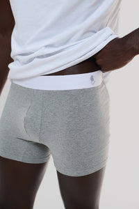 Cueca boxer cinza bruma em algodão egípcio - Origgo
