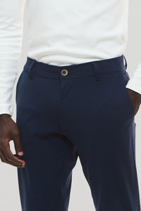 Calça Aura · Alfaiataria Leve · Azul Noturno