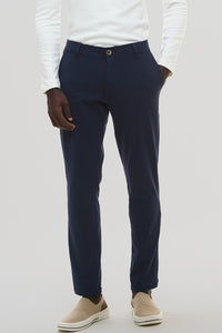 Calça Aura · Alfaiataria Leve · Azul Noturno