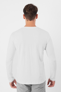 Camiseta manga longa branca em algodão egípcio - Origgo