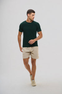 Camiseta Origem lisa verde floresta em algodão egípcio - Origgo