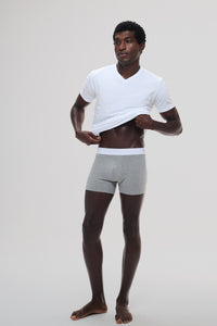 Cueca boxer cinza bruma em algodão egípcio - Origgo