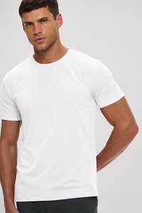 Camiseta lisa branca em algodão egípcio - Origgo