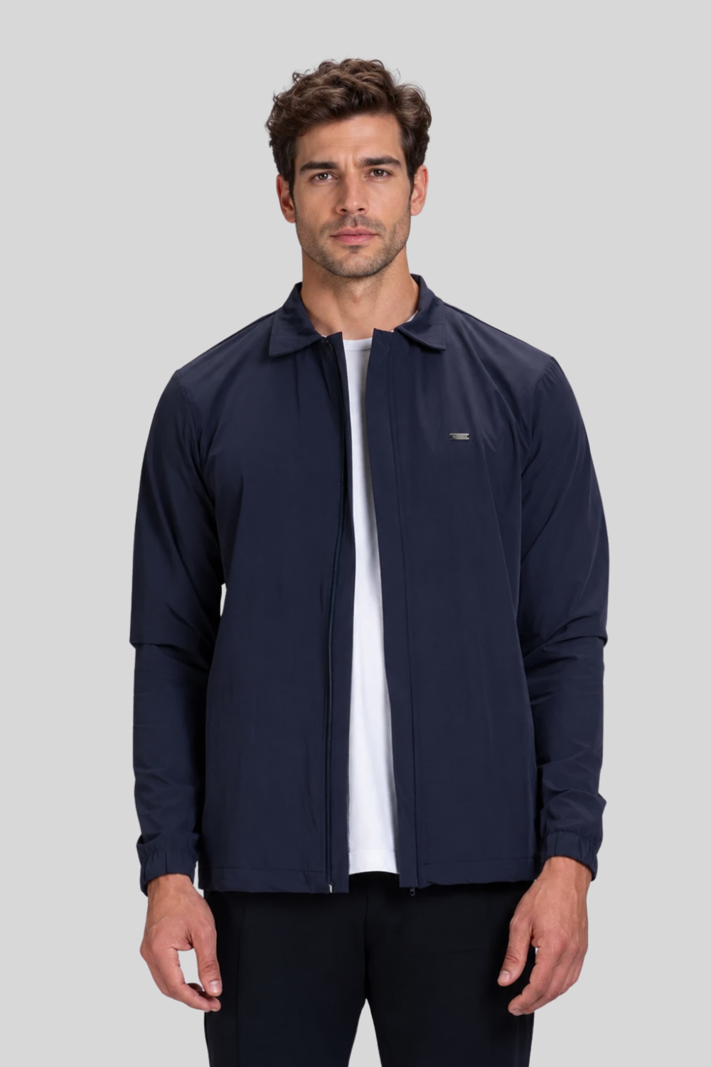 Jaqueta Urban corta-vento masculina azul marinho em poliamida - Origgo
