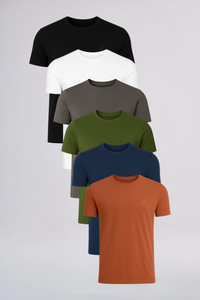 Kit 6 Camisetas Origem · Gola Redonda – Monte o Seu – Algodão Egípcio