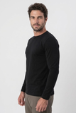 Camiseta Origem Lisa · Manga Longa Preta – Algodão Egípcio