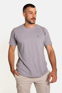 Camiseta Origem cinza bruma em algodão egípcio - Origgo