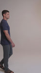 Stories de Camiseta Raiz Gola Média · Azul Noturno – Algodão Egípcio